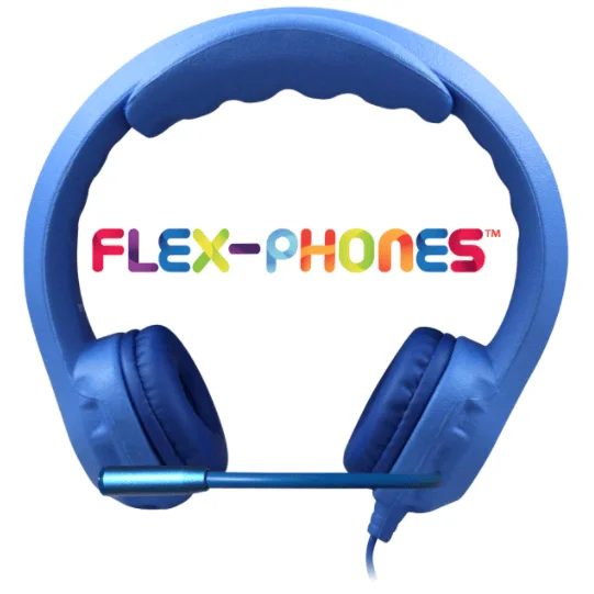 Kids Blue Flex-Phone USB Headset with Gooseneck Microphone